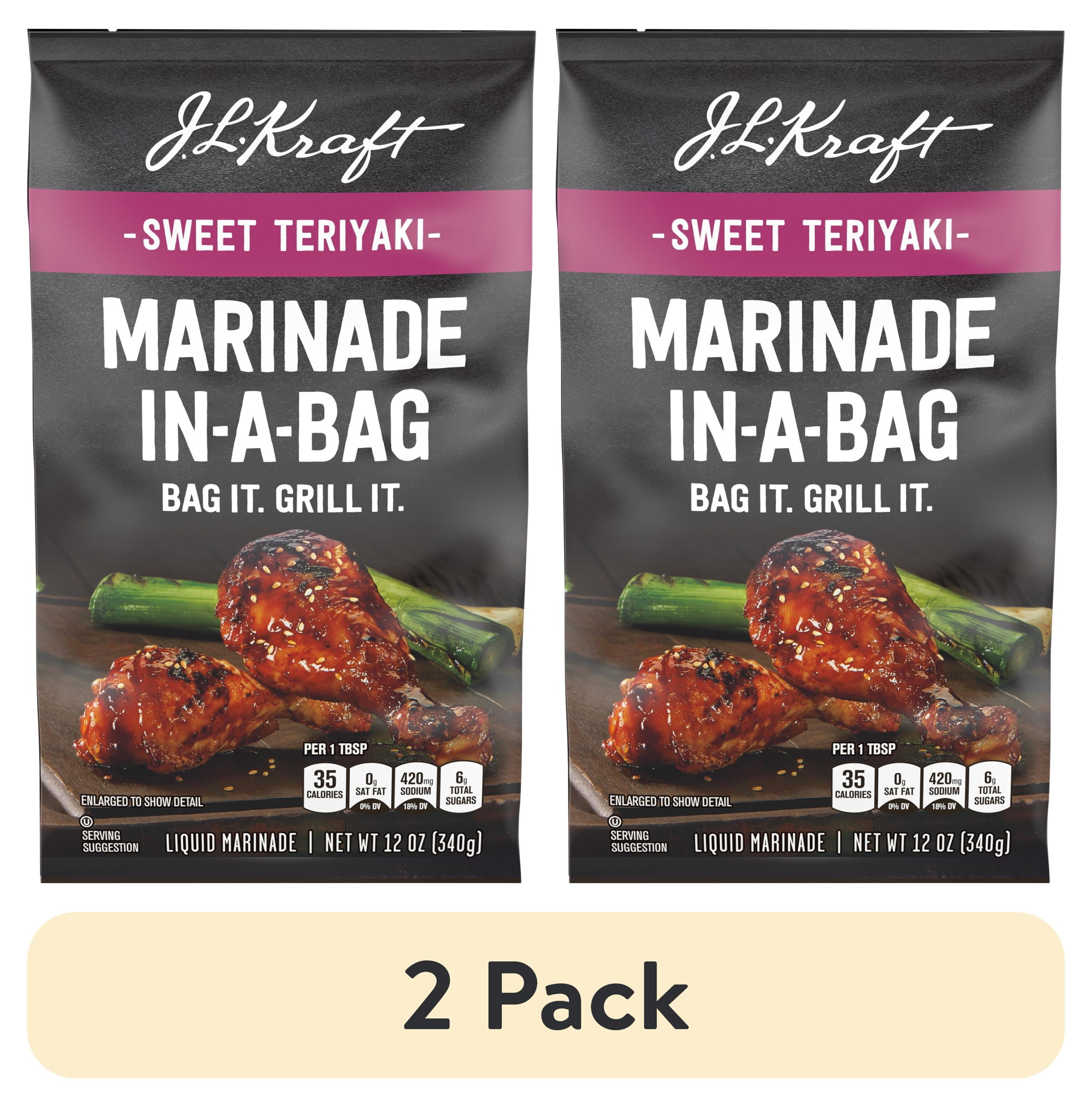 (2 pack) J.L. Kraft Marinade In-A-Bag Sweet Teriyaki Liquid Marinade, 12 oz Bag