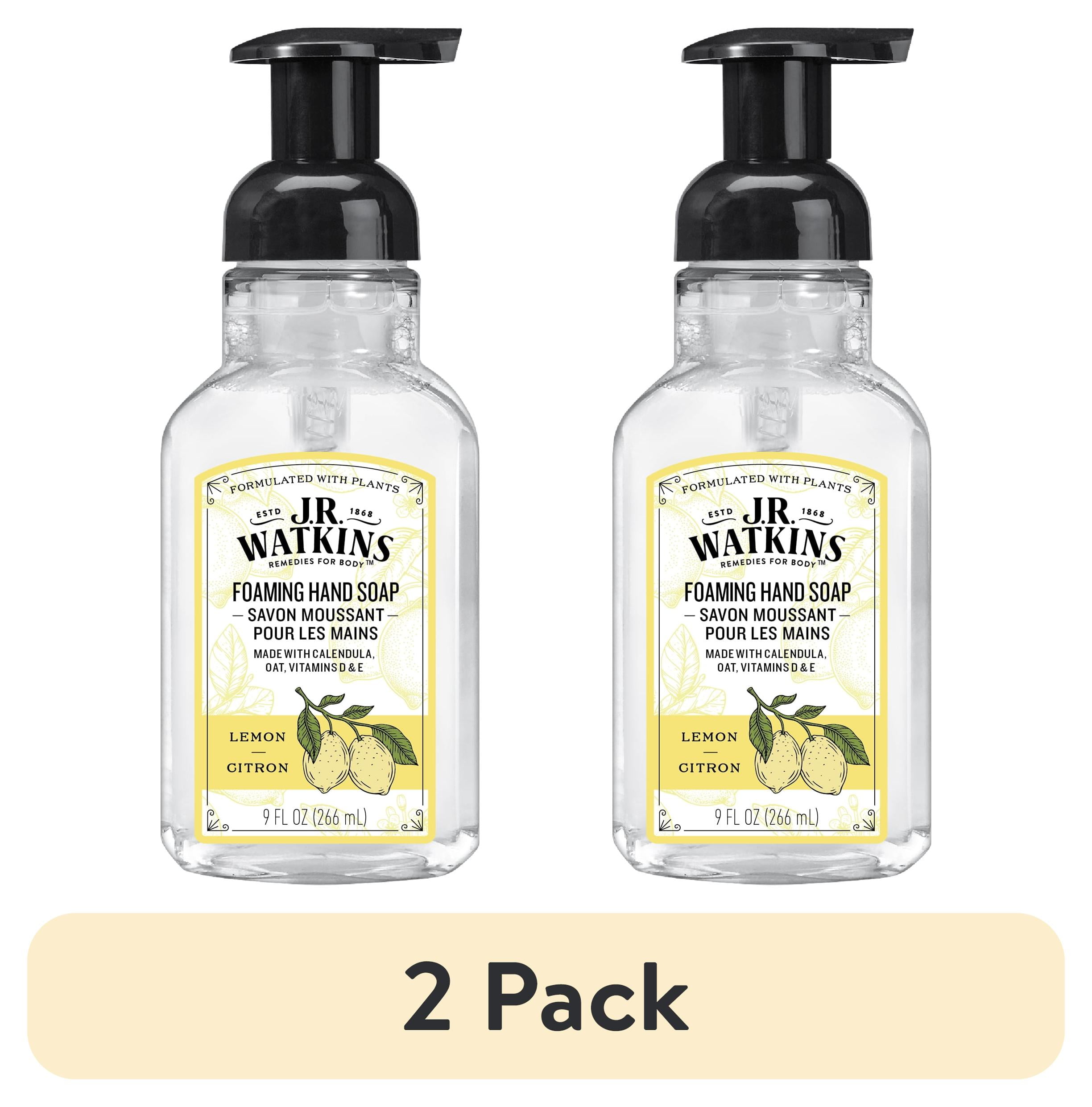 (2 pack) J.R. Watkins Foaming Hand Soap, Lemon, Citrus Scent, 9 fl oz