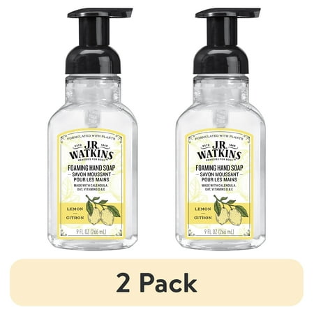 (2 pack) J.R. Watkins Foaming Hand Soap, Lemon, Citrus Scent, 9OZ
