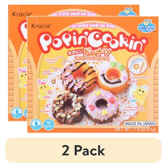 (2 pack) JFC Kracie Popin' Cookin' Tanoshii Donuts DIY Candy Kit, 1.4 oz