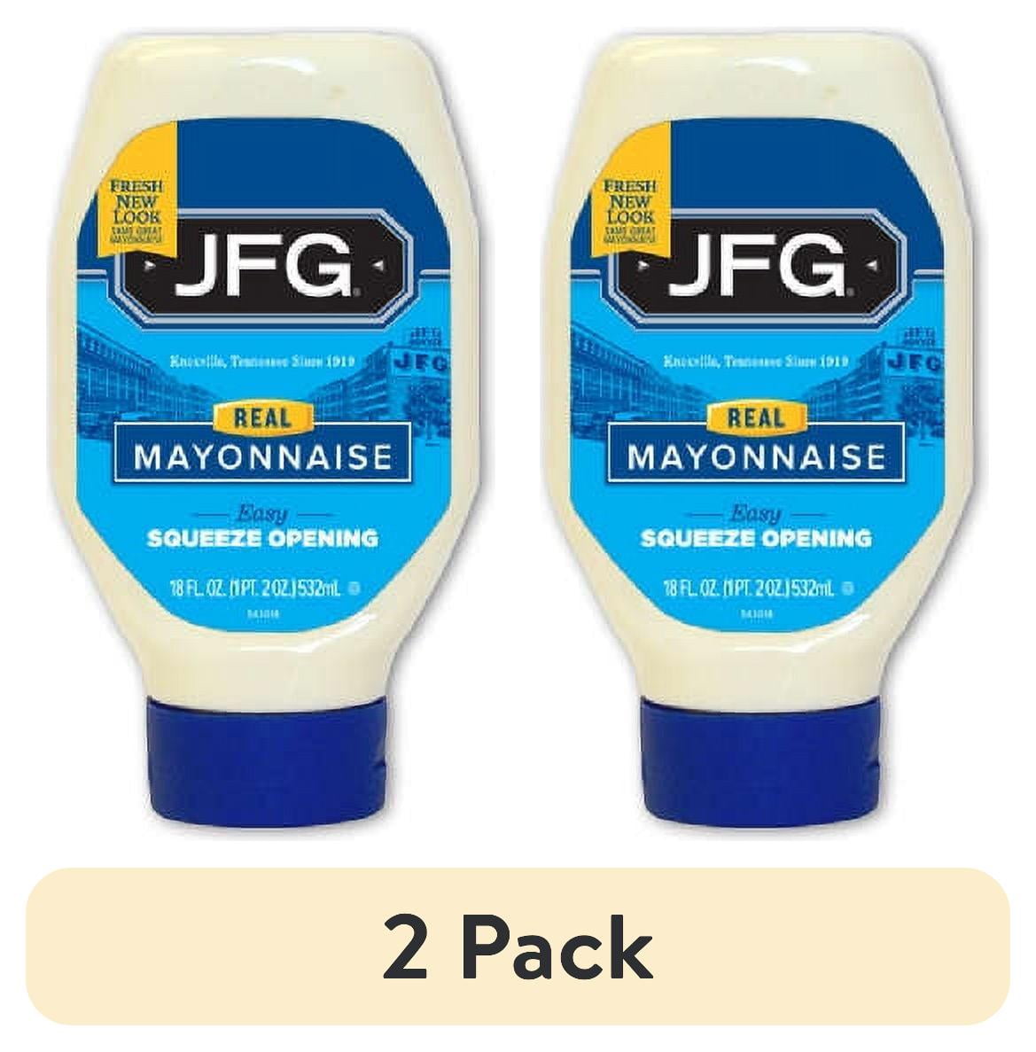 (2 pack) JFG Real Mayonnaise, 18 fl oz Squeeze Bottle