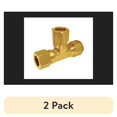 thumbnail image 1 of (2 pack) Jmf Compression Tee 1/2 " Compression X 1/2 " Compression X 3/8 " Yellow Brass 400 Psi Lead Free Case of 5, 1 of 3