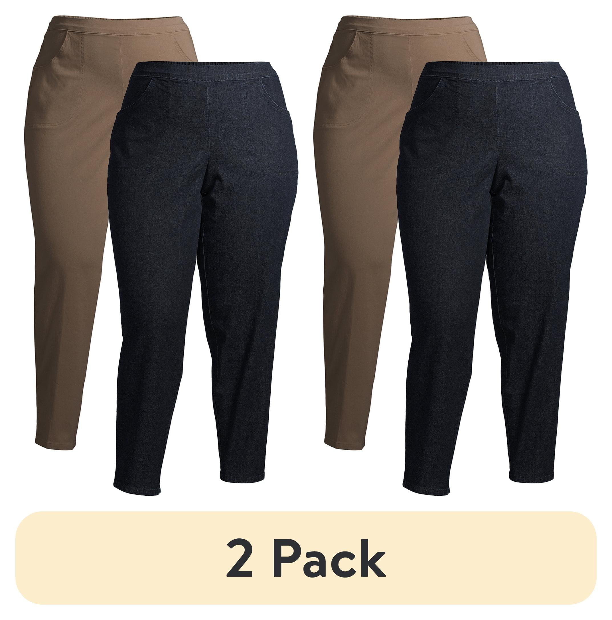 (2 pack) JMS Just My Size by Hanes Women's Plus Size 2 Pocket Pull On Pants, Single and 2 Pack