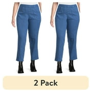 (2 pack) JMS Just My Size by Hanes Women's Plus Size 2 Pocket Pull On Pants, Single and 2 Pack