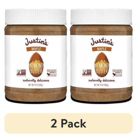 (2 pack) JUSTIN'S Maple Almond Butter, 12 oz Jar
