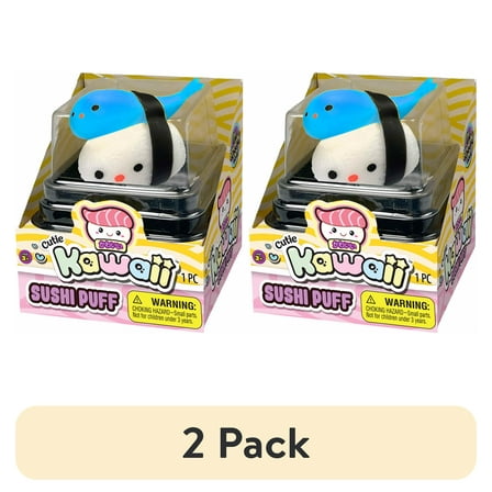 (2 pack) Ja-Ru Kawaii Cutie Sushi Puffs-Styles Vary-Sold Separately 1 Piece, TPR, All Ages, Novelty Toy