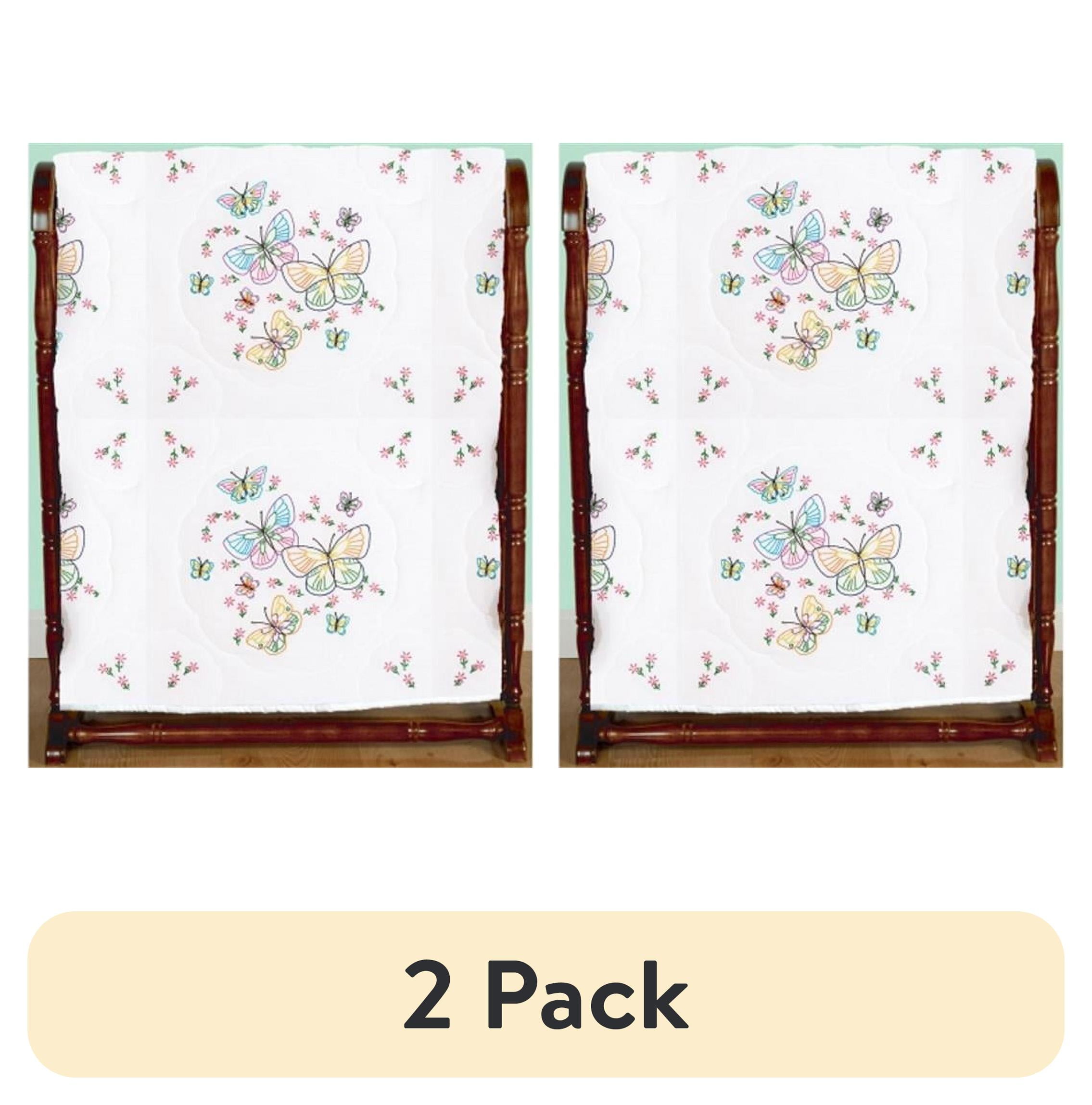 (2 pack) Jack Dempsey 732 143 Stamped White Quilt Blocks 18''X18'' 6 ...