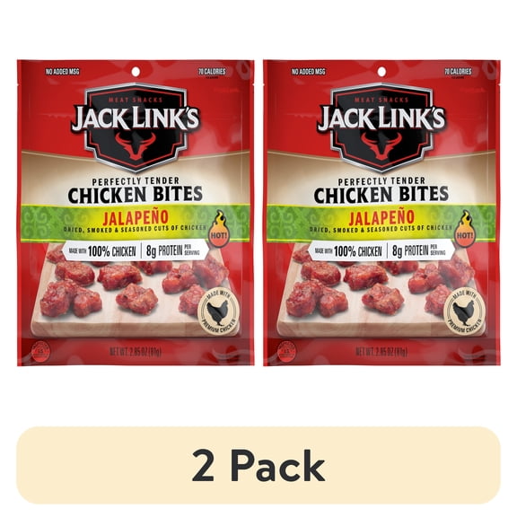 (2 pack) Jack Link's 2.85 ounce Jalapeno Chicken Bites, 100% Premium Chicken
