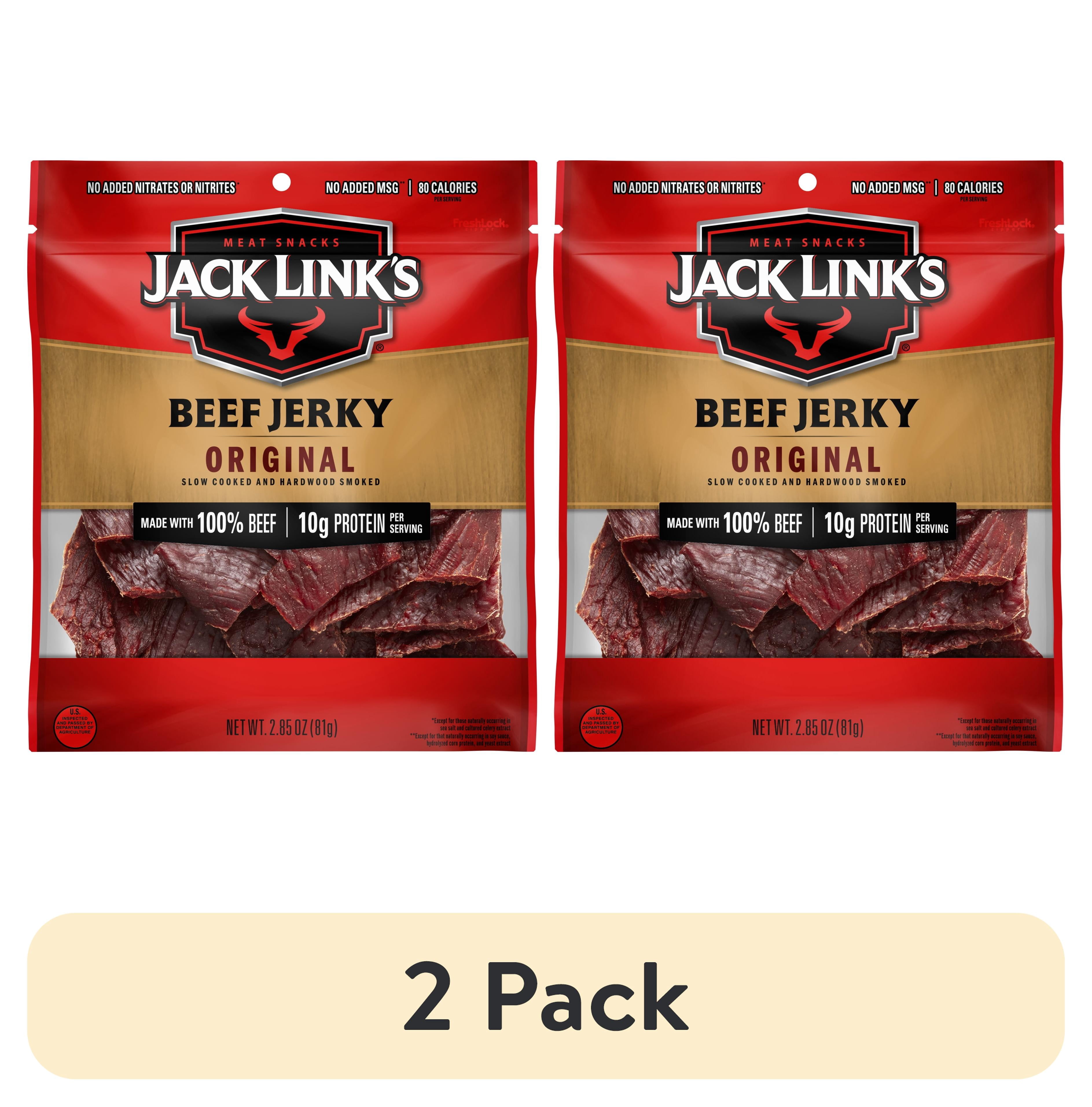 (2 pack) Jack Link’s Beef Jerky, 100% Beef, Original, 2.85 oz, 10g of Protein Per Serving