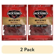 (2 pack) Jack Link’s Beef Jerky, Original, Made with 100% Beef, 10g of Protein per Serving, 5 oz, Resealable Bag