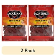 (2 pack) Jack Link’s Beef Jerky, Sweet & Hot, Made with 100% Beef, 9g of Protein per Serving, 5 oz, Resealable Bag