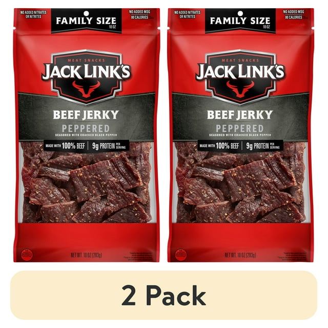 (2 pack) 10 Ounce Jack Link's Beef Peppered Jerky 1/1 Count