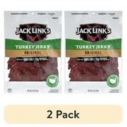 (2 pack) Jack Link’s Turkey Jerky, Original, Made with 100% Turkey, 13g of Protein per Serving, 5 oz, Resealable Bag