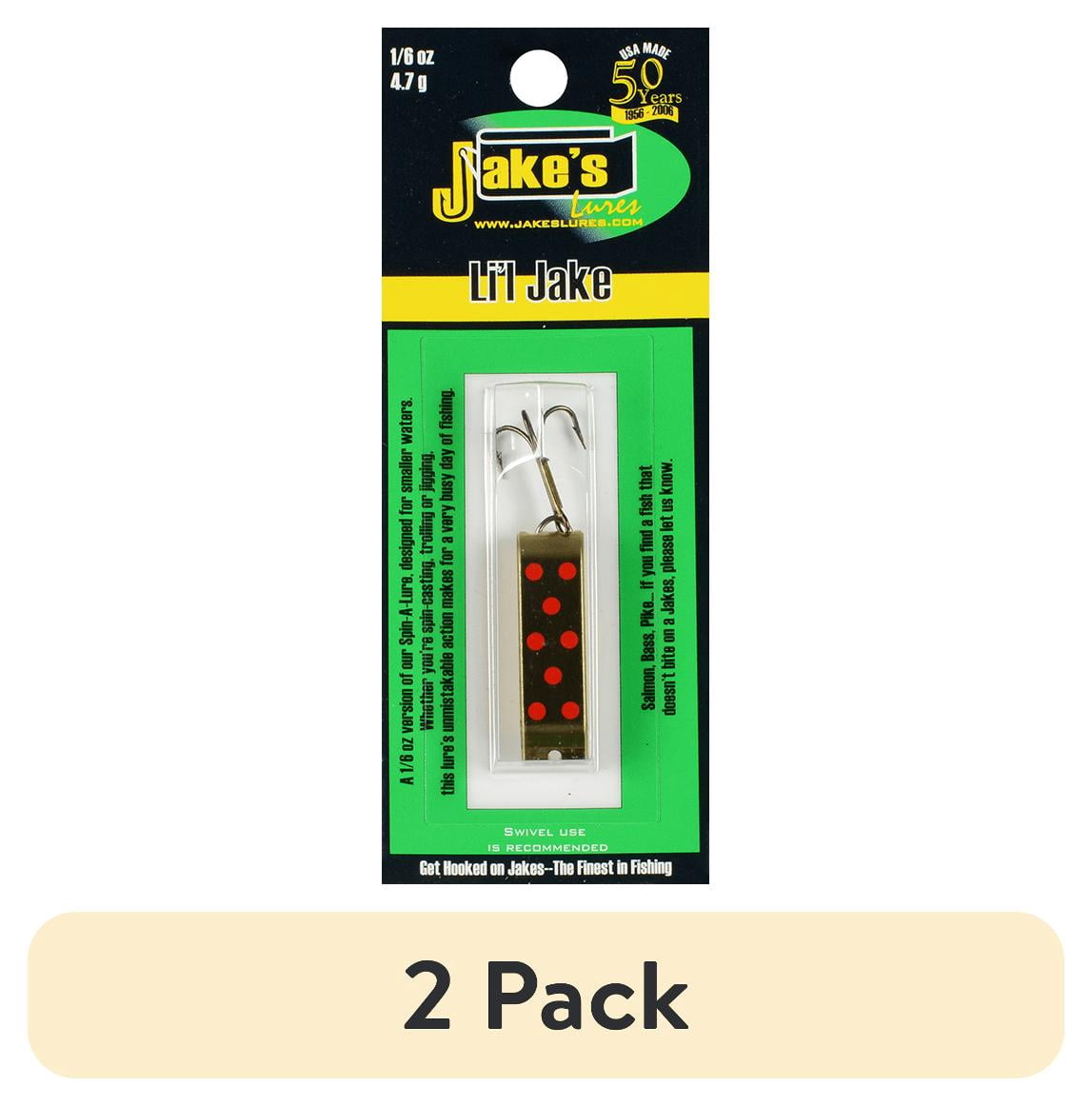 (2 pack) Jake's Spin-A-Lure 1/6oz Gold w Red Dots