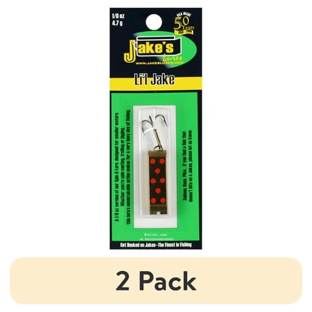 (2 pack) Jake's Spin-A-Lure 1/6oz Gold w Red Dots