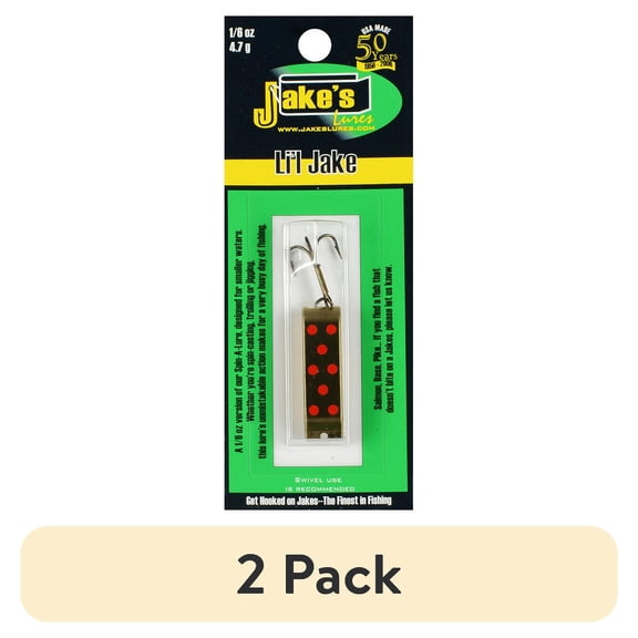 (2 pack) Jake's Spin-A-Lure 1/6oz Gold w Red Dots