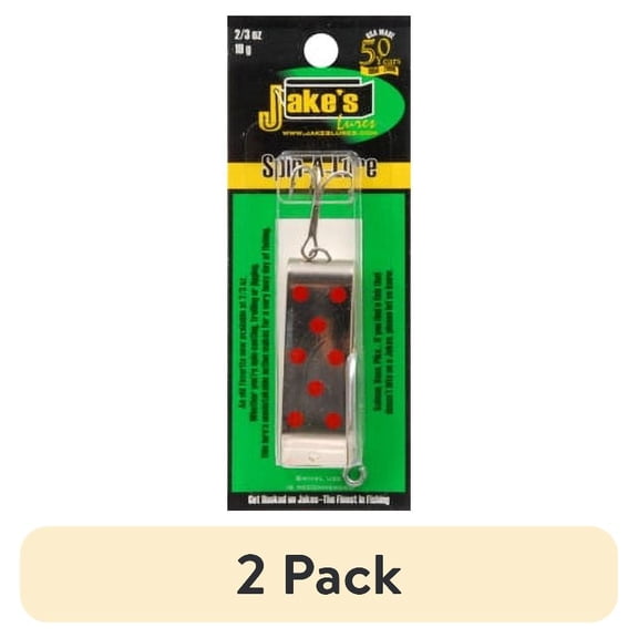 (2 pack) Jake's Spin-A-Lure 2/3oz Silver w Red Dots