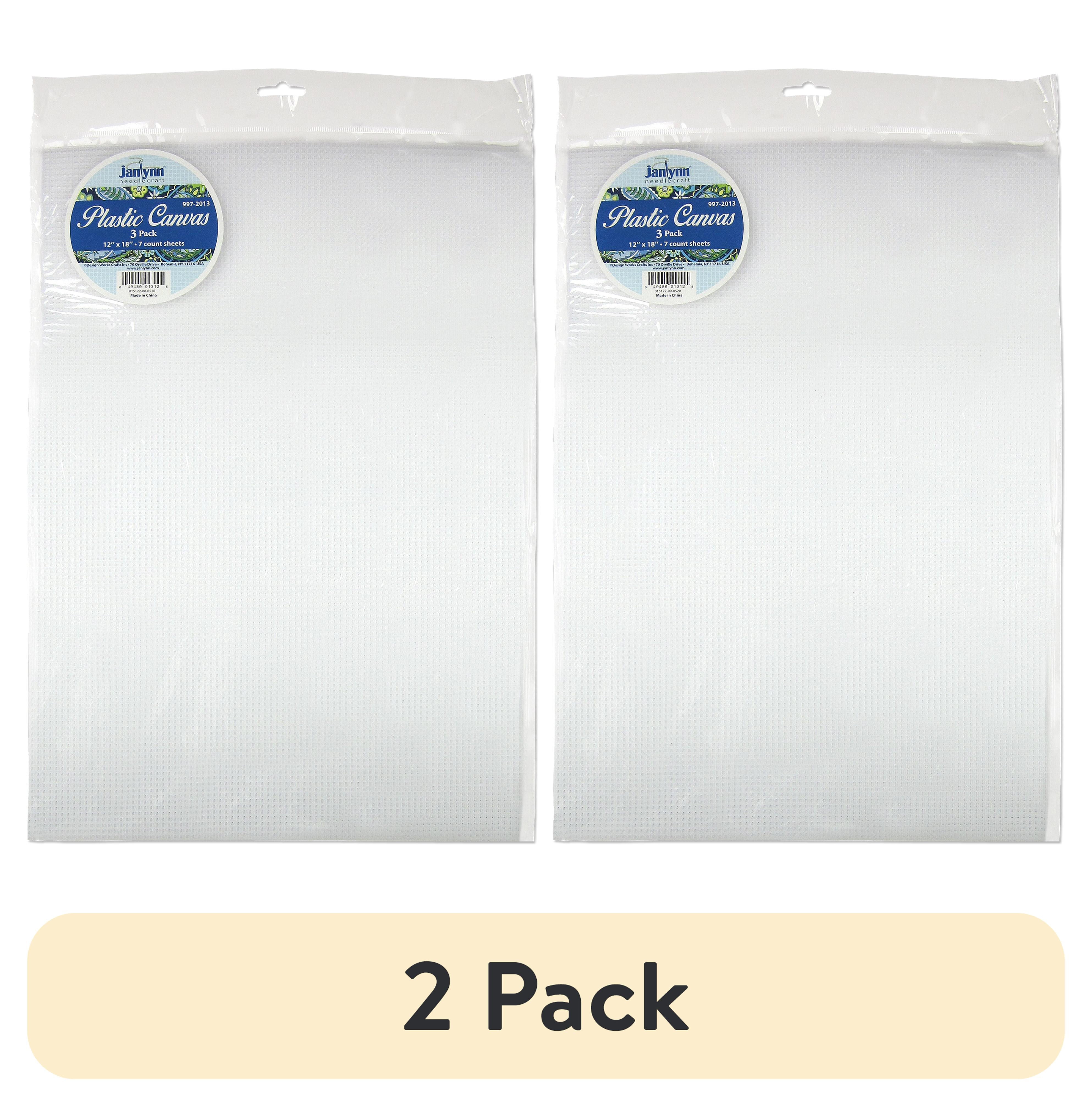 (2 pack) Janlynn Clear Plastic Canvas Sheets for Needlework Crafts, 7 Count, 12" x 18", Set of 3