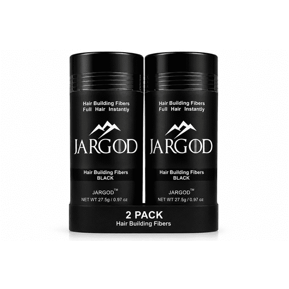 2 pack Jargod Hair Building Fibers color (Black) 27.5g
