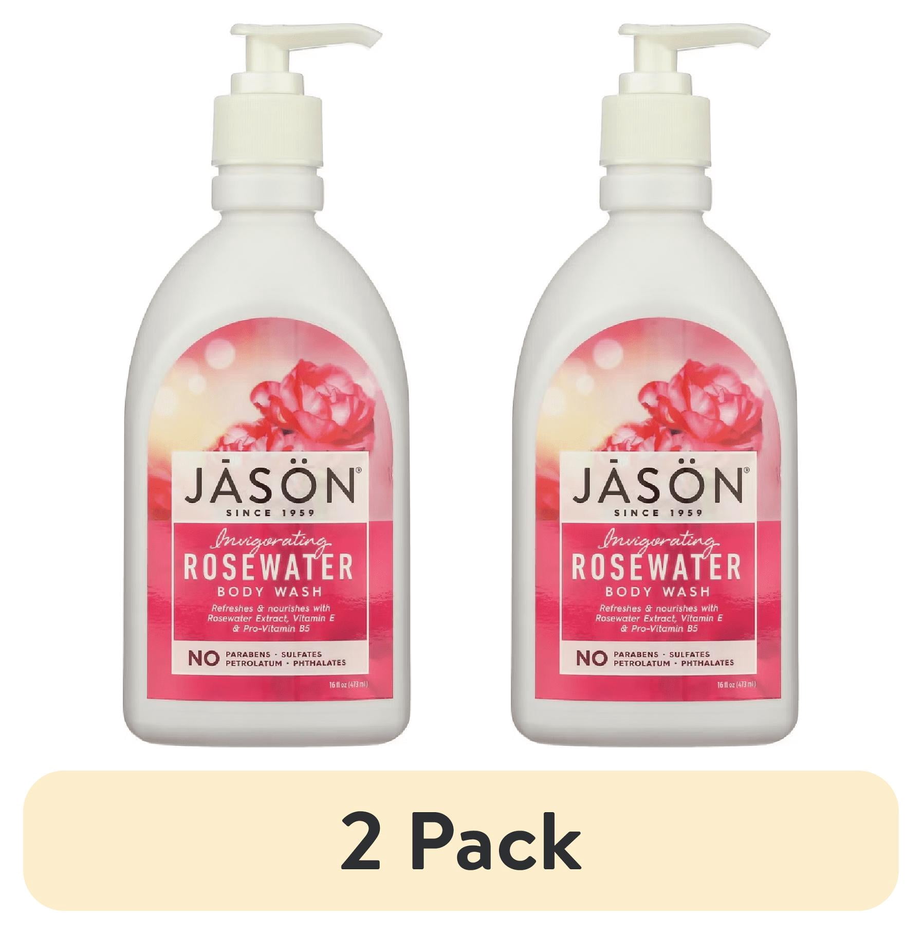 (2 pack) Jason Invigorating Rosewater Body Wash, 16 oz