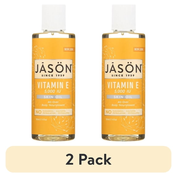 (2 pack) Jason Natural Cosmetics Vitamin E 5,000 IU Skin Oil 4 oz Liquid