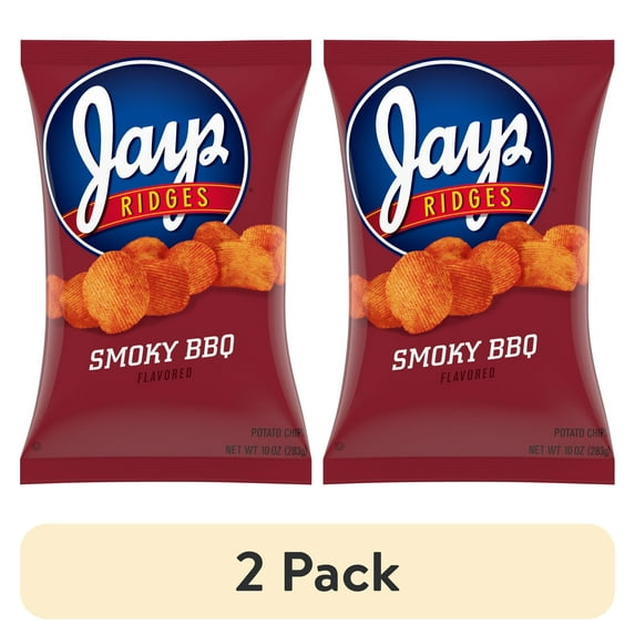 (2 pack) Jays Ridges Potato Chips, Smoky BBQ, 10 oz Bag