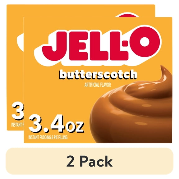 (2 pack) Jell-O Butterscotch Instant Pudding & Pie Filling Mix, 3.4 oz Box