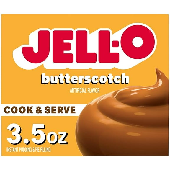 (2 pack) Jell-O Cook & Serve Butterscotch Pudding & Pie Filling Mix, 3.5 oz Box