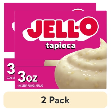 (2 pack) Jell-O Cook & Serve Tapioca Artificially Flavored Fat Free Pudding & Pie Filling Mix, 3 oz Box