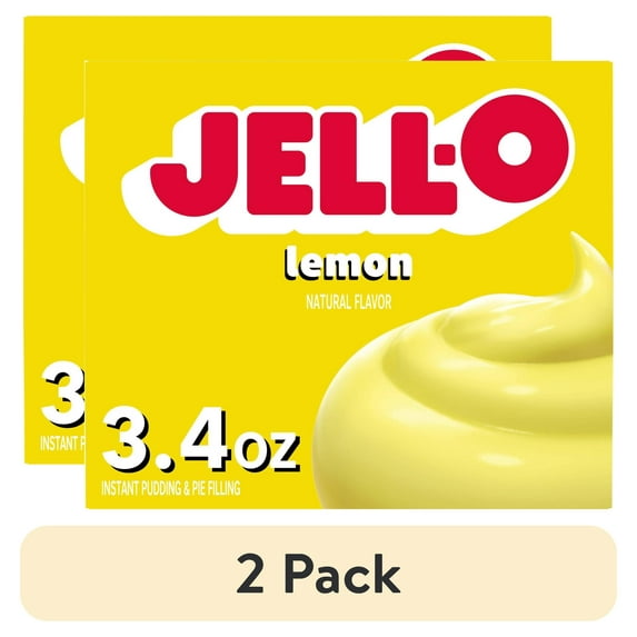 (2 pack) Jell-O Lemon Naturally Flavored Instant Pudding & Pie Filling Mix, 3.4 oz Box
