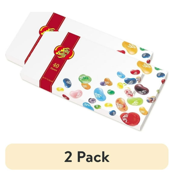 (2 pack) Jelly Belly 40-Flavor Jelly Bean Gift Box - 17 oz - Official, Genuine, Straight from The Source