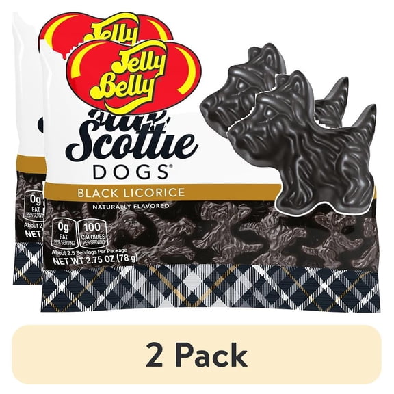 (2 pack) Jelly Belly Black Licorice Scottie Dogs - 2.75-oz. Bag