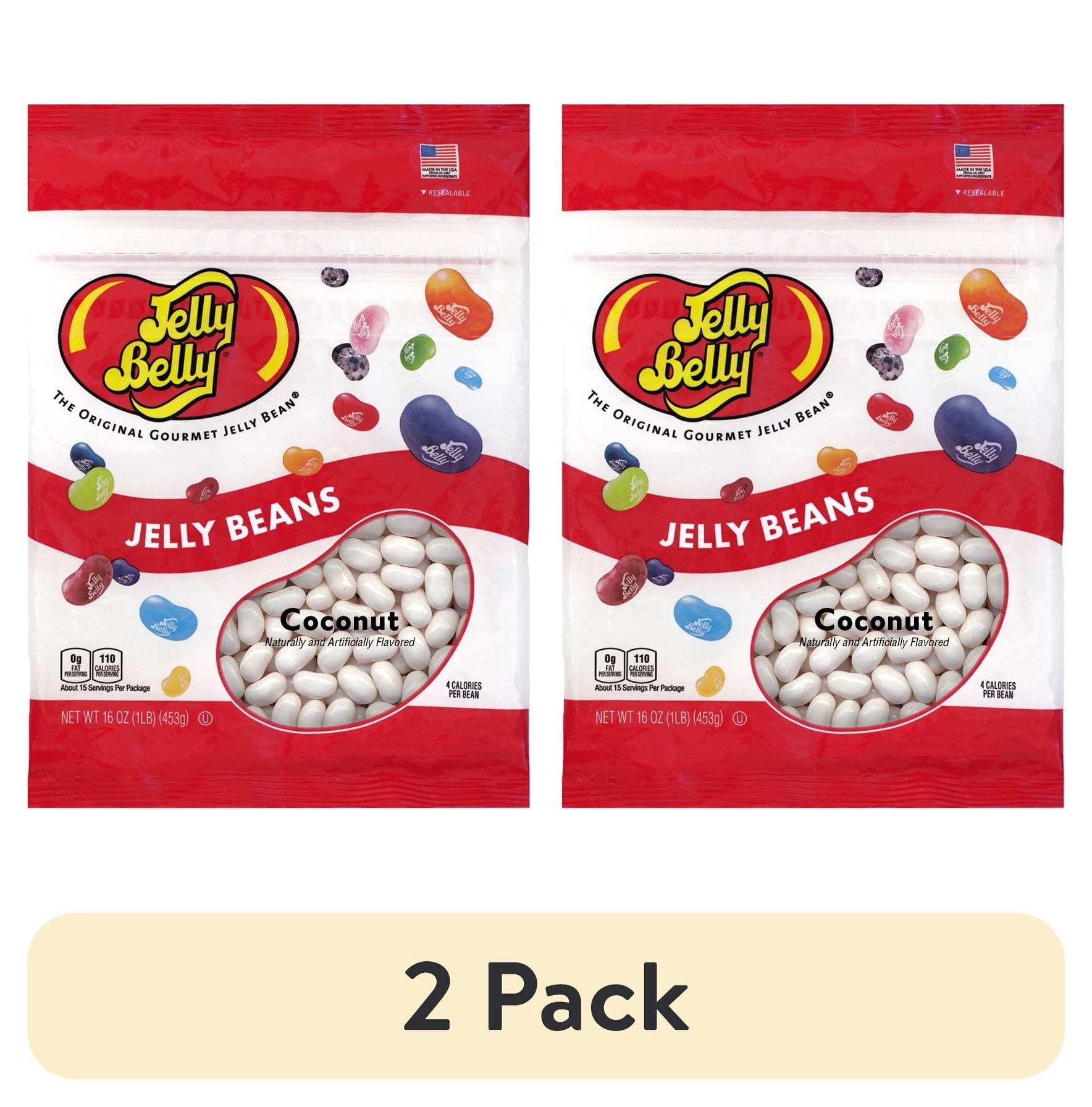 (2 pack) Jelly Belly Coconut Jelly Beans - 1 Pound (16 Ounces), Coconut Flavor Candy in a Resealable Bag