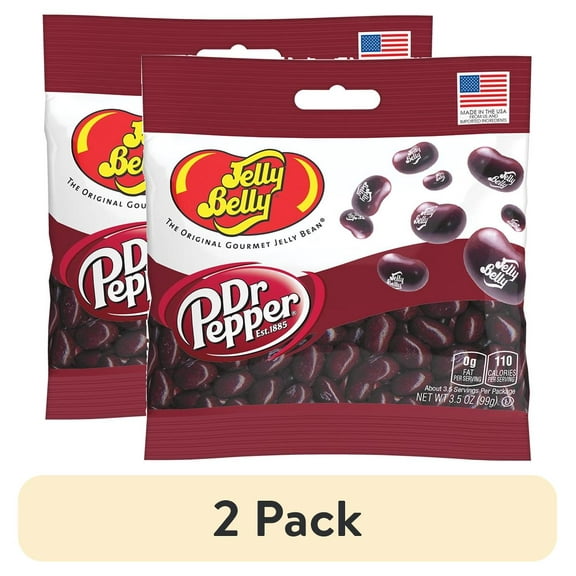 (2 pack) Jelly Belly Dr. Pepper Jelly Beans - 3.5 oz Grab & Go Bags - True-to-life Dr.Pepper-flavored Candy