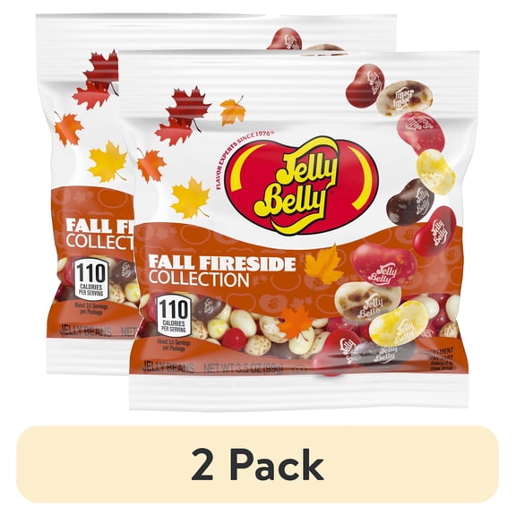 (2 pack) Jelly Belly Fall Fireside Jelly Bean Collection - 3.5 oz Bag - Gourmet Autumn Flavor Mix – Seasonal Candy Assortment