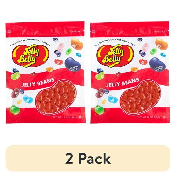 (2 pack) Jelly Belly Orange Crush Jelly Beans - 1 Pound (16 Ounces), Orange Soda Flavor, Resealable Bag