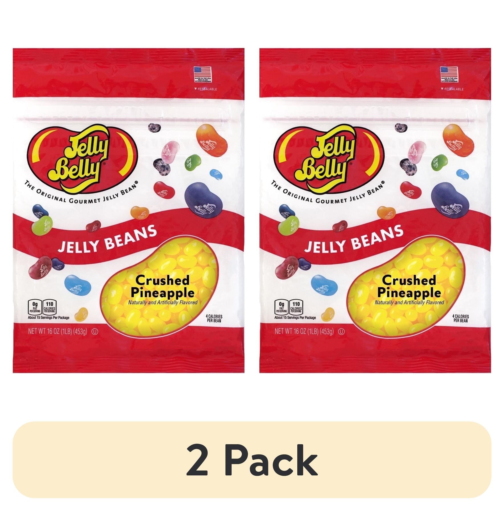 (2 pack) Jelly Belly Pineapple Jelly Beans - 1 Pound (16 Ounces), Fresh Pineapple Flavor, Resealable Bag
