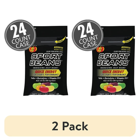(2 pack) Jelly Belly Sport Beans - Energizing Jelly Beans - Assorted Flavors - 1 oz Bag - 24-Count Case