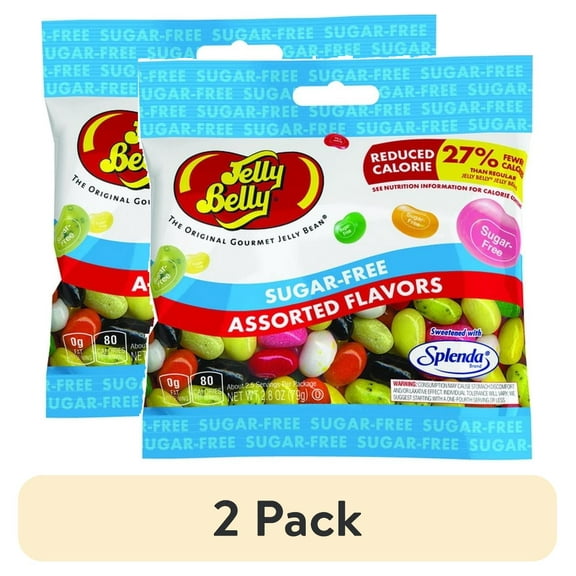 (2 pack) Jelly Belly Sugar-free Assorted Jelly Beans - 2.8 oz Grab & Go Bag