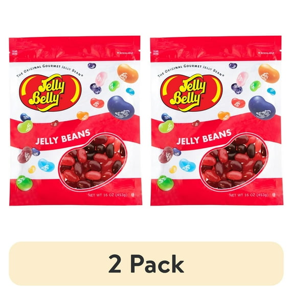 (2 pack) Jelly Belly Superfruit Flavor Mix Jelly Beans - 1 Pound (16 Ounces), Exotic Fruit Candy, Zipper Bag