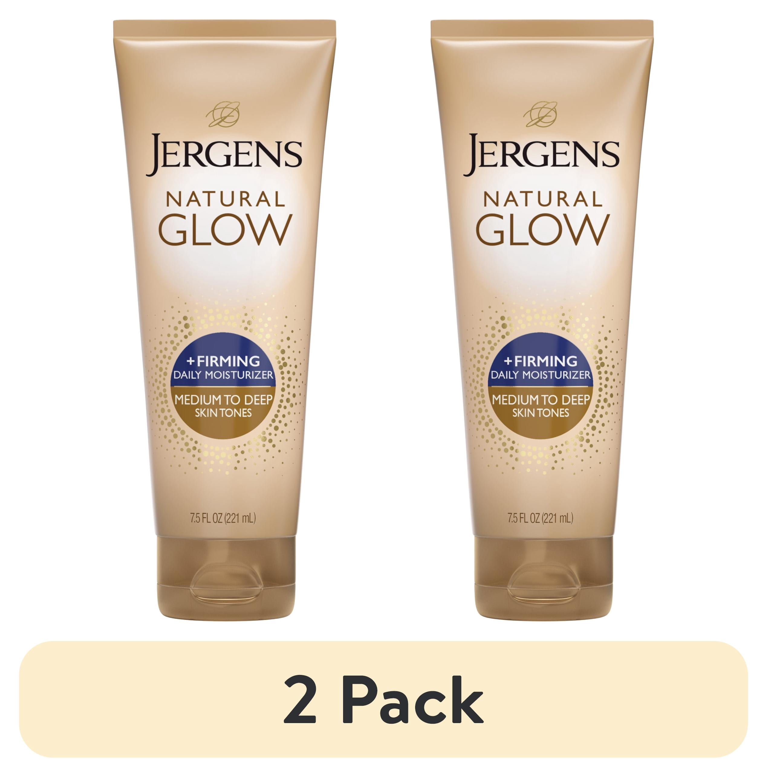 (2 pack) Jergens Natural Glow Firming Daily Moisturizer Medium to Tan Sunless Self Tanner Lotion, 7.5 fl oz