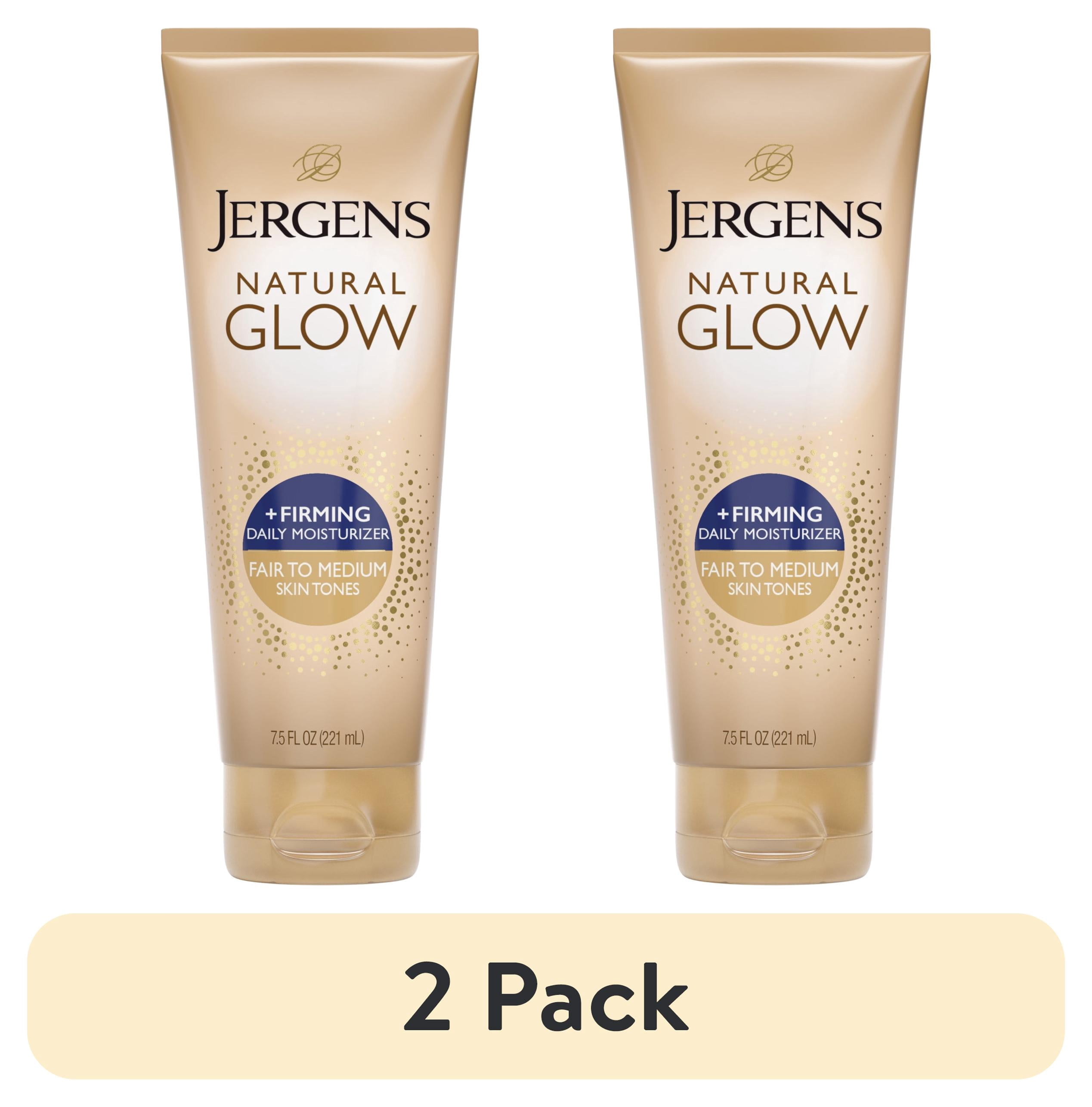 (2 pack) Jergens Natural Glow Firming Self Tanner Daily Moisturizer, Fair to Medium, 7.5 Fl Oz