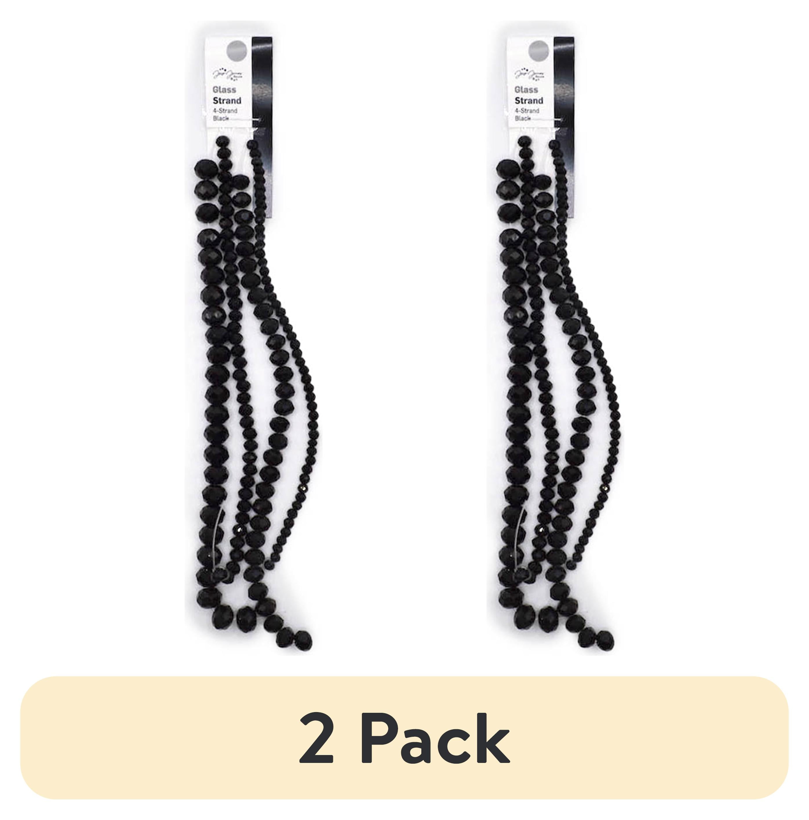 (2 pack) (2 pack) Jesse James Beads Black Glass Bead Strand – 4 Pieces, Ideal for Ages 16 and Up