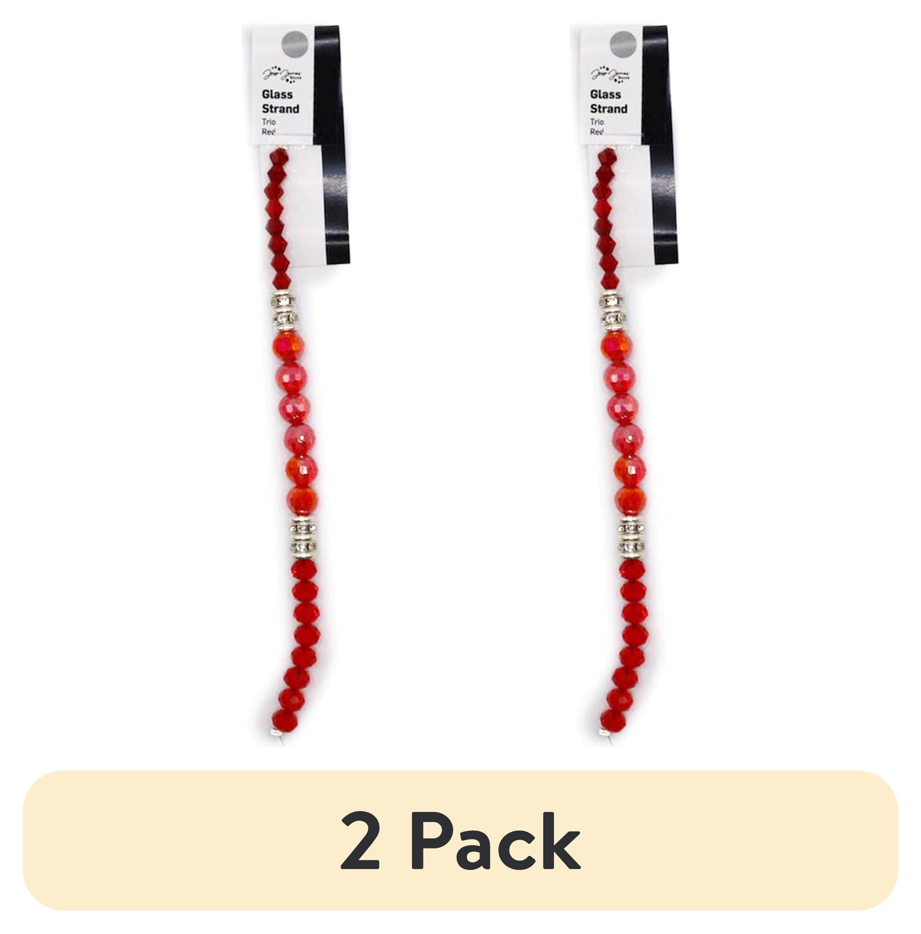 (2 pack) Jesse James Glass Strand Beads Trio – Red, 1 Piece, Ideal for Ages 16 and Up
