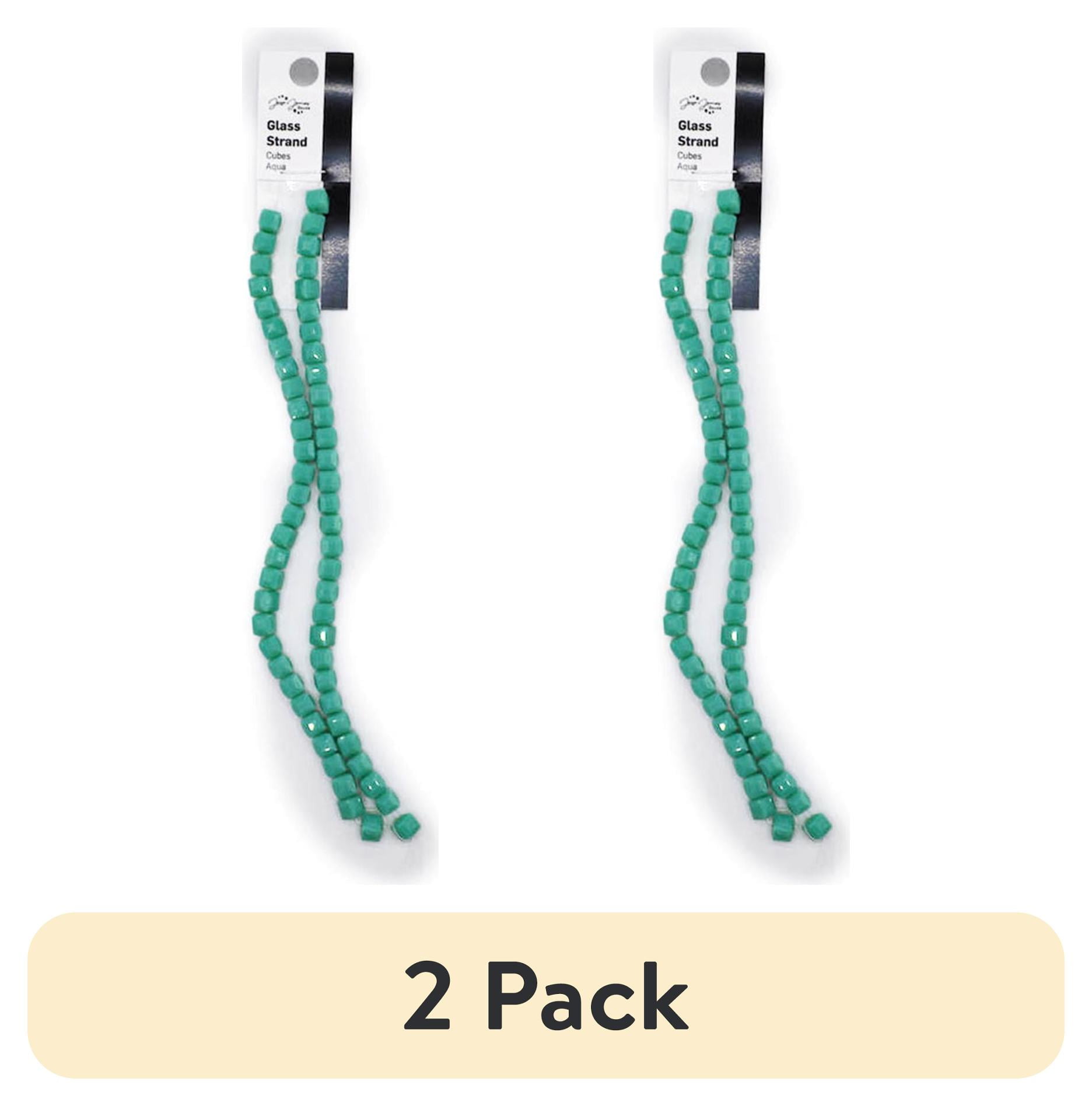 (2 pack) Jesse James Glass Strand Cubes Bead – Aqua, 1 Piece, Multi-Purpose for Teens and Adults