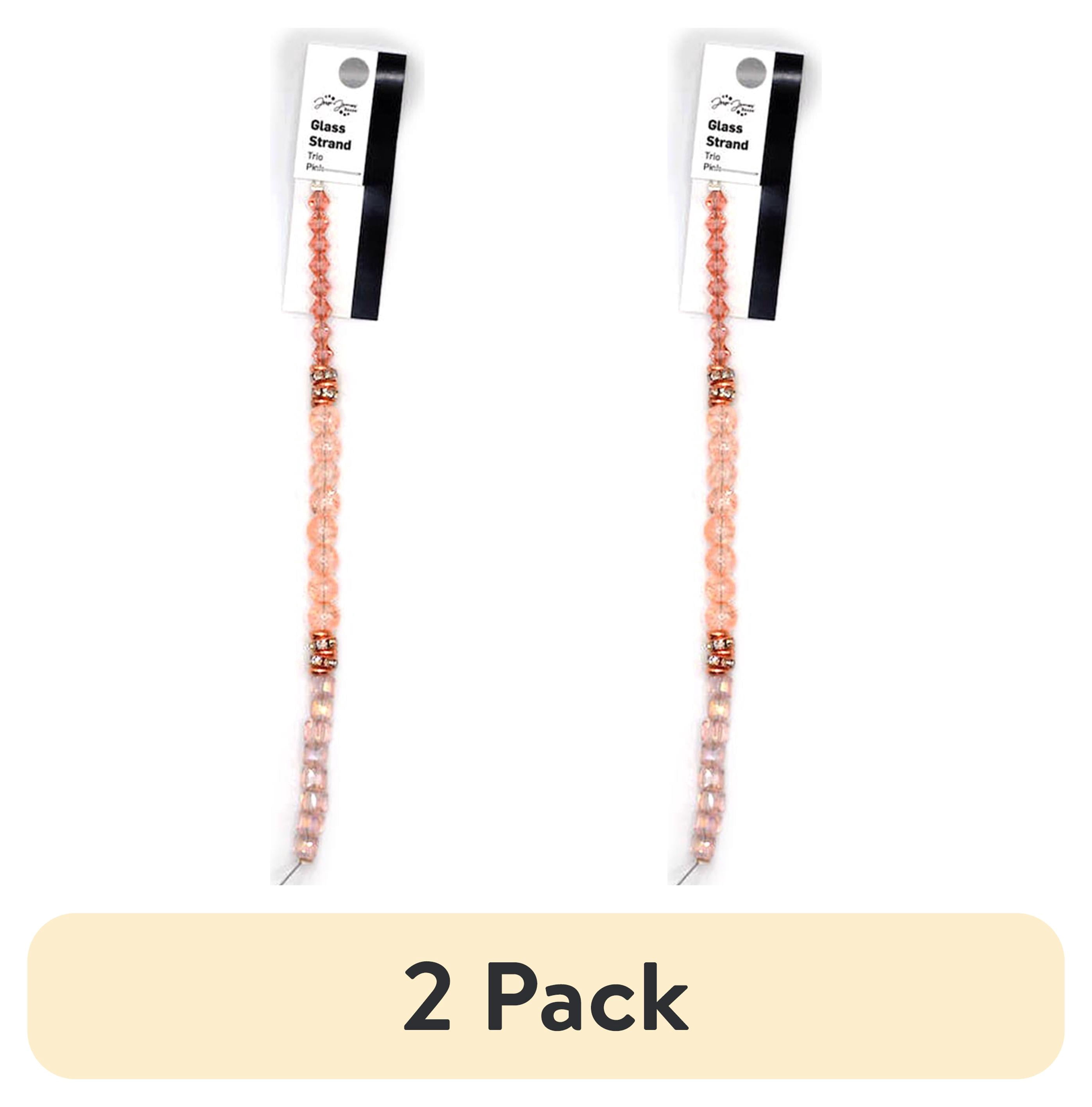 (2 pack) Jesse James Glass Strand Trio Beads – Pink, 1 Piece, Multi-Purpose for Teens and Adults