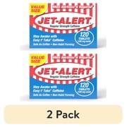 2 pack Jet-Alert Regular Strength Caffeine 100mg, 120ct Tablet
