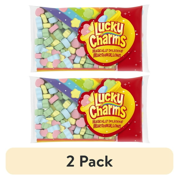 (2 pack) Jet-Puffed Lucky Charms Shaped Magically Delicious Marshmallows, 7 oz Bag