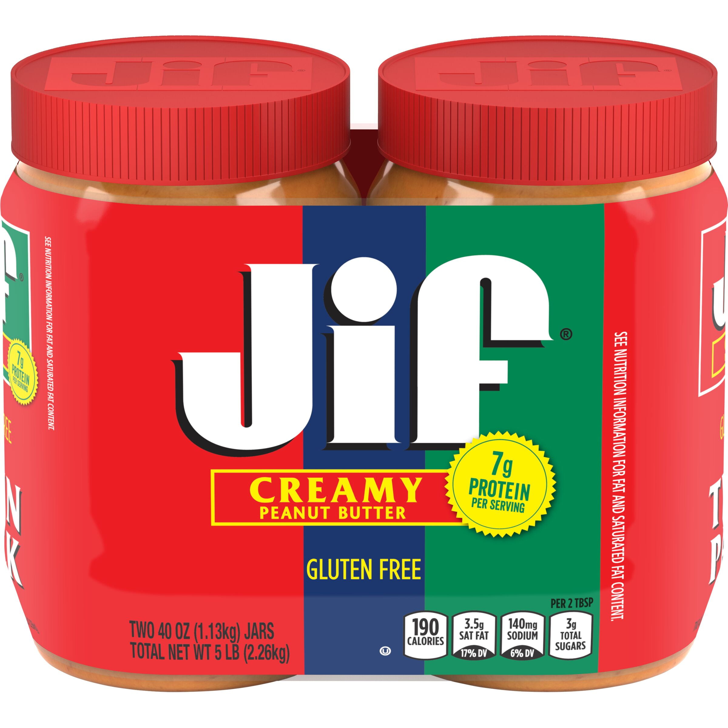 (2 pack) Jif Creamy Peanut Butter, 40 oz Jars (2 Pack)