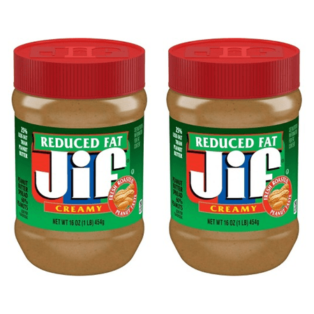 (2 pack) Jif Reduced Fat Creamy Peanut Butter Spread, 16 oz